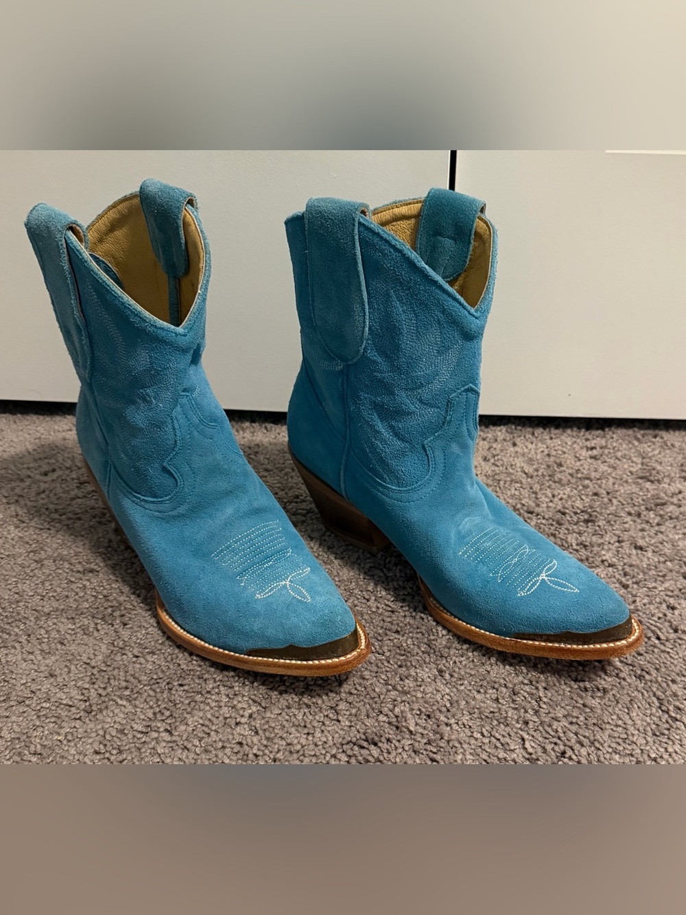Idyllwind Teal Suede Ankle Boots